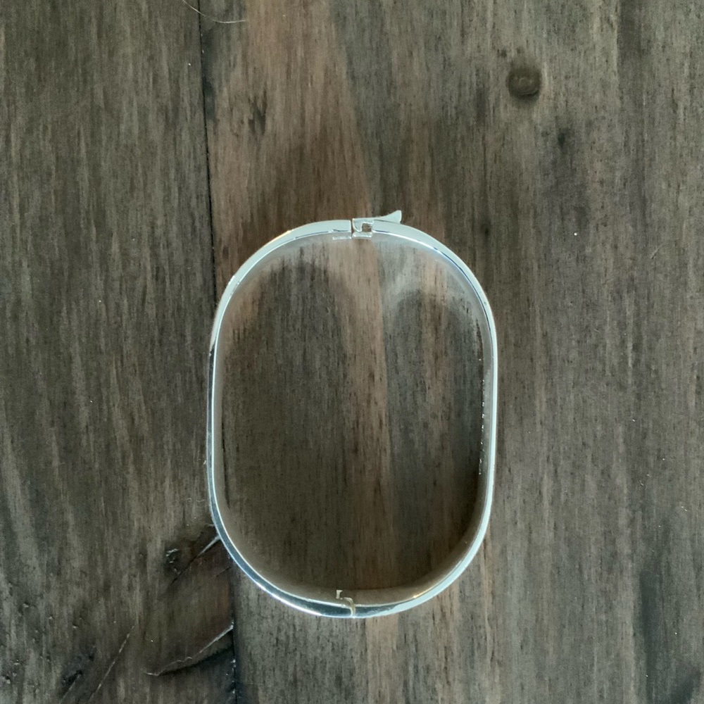 Silver Oval Bangle Bracelet Jenny Bird